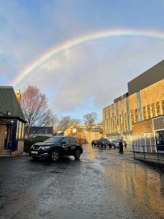 Rainbow over campus