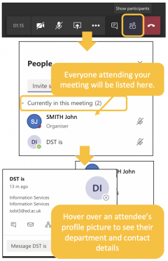 Image showing how to verify attendees during your Teams meeting