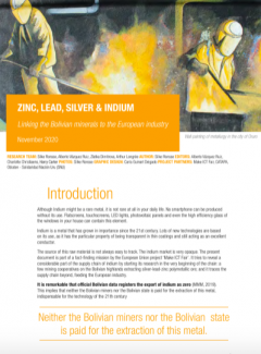 Zinc, lead, silver and indium: Linking the Bolivian minerals to the European industry