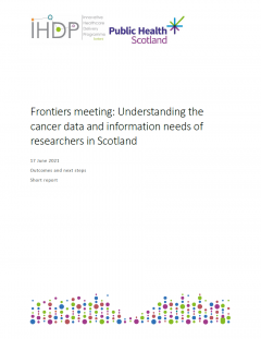 Cover of the IHDP researchers frontiers meeting short report