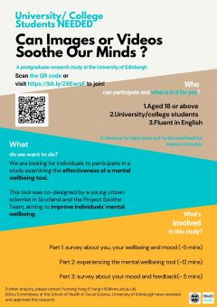 Poster about project soothe. For a screen readable version contact project soothe