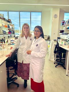 Varsha Jain and Marianne Watters in the lab