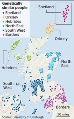 Genetic map of Scotland