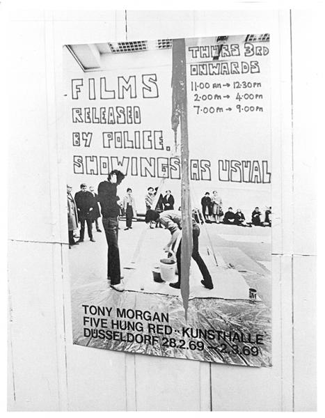 Repurposed poster used to promote the resumption of screenings after the police had confiscated films from Studio C.06