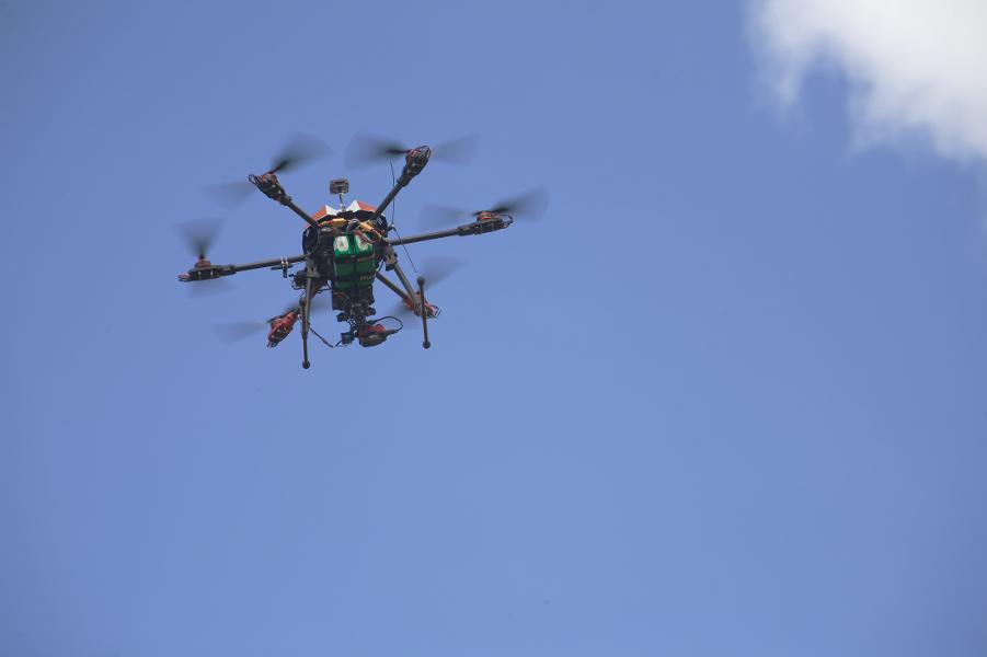T680 drone in flight from below