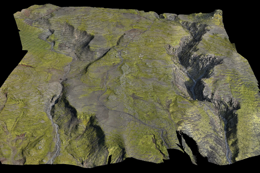 3d model of gorge territory in iceland