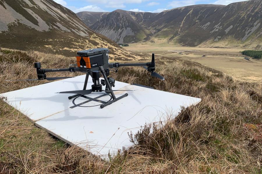 M300 drone on the ground in the highlands