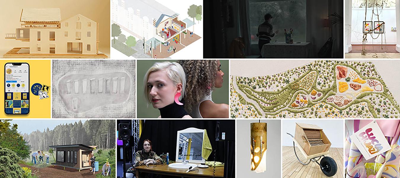 Montages of student work from ECA Degree show 2022