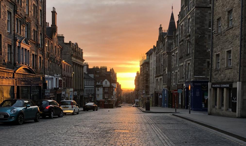Deserted streets of Edinburgh