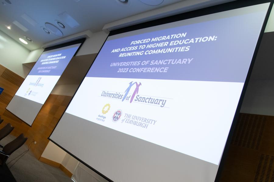 Title slides of the Universities of Sanctuary conference