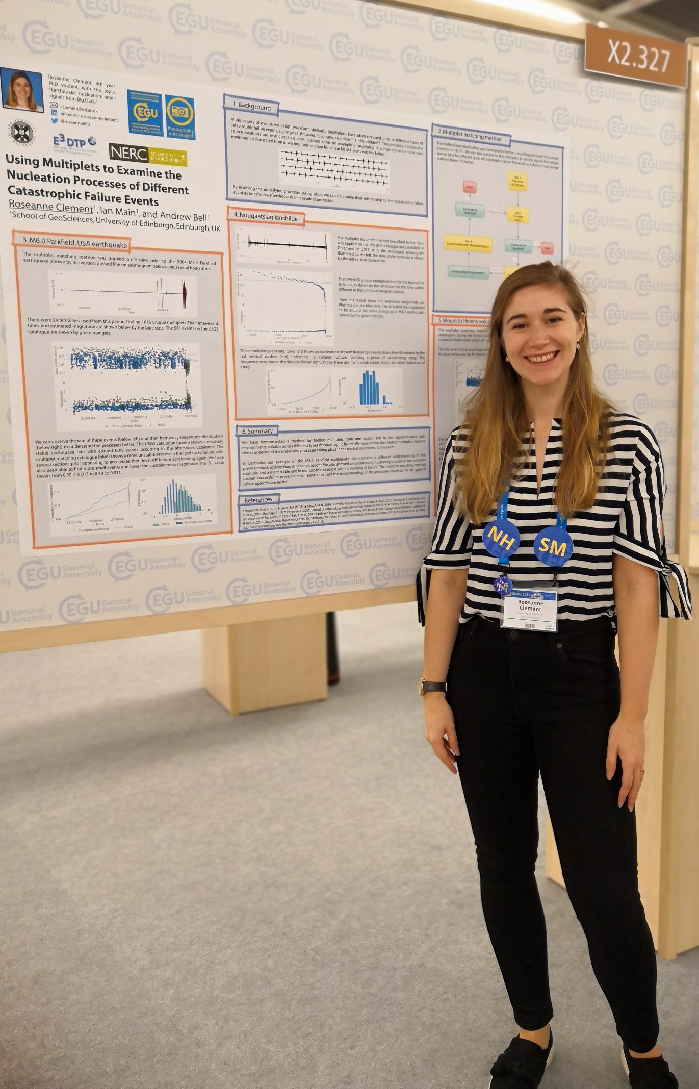 Roseanne Clement at the European Geosciences Union (EGU) General Assembly - April 2019