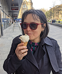 Holly Branigan with ice cream cone