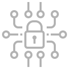 Grey lock illustration to represent cyber security