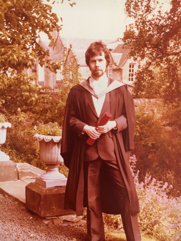 Bill as a student, in his gown