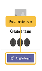 Image showing the create a team button