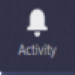 Image of the activity icon on the teams navigation bar. Icon of a bell